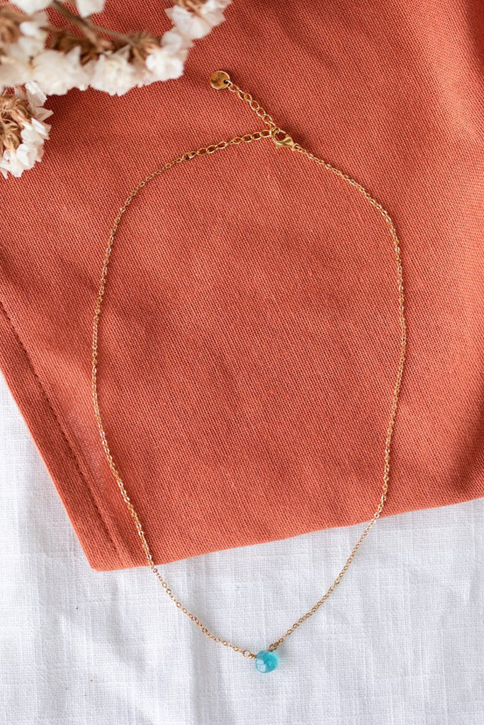 Collier Romy - Jade teintée bleue – Image 2