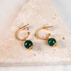 Mini créoles Osiris - Malachite